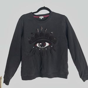 Kenzo Black Lotus Eye Beaded Crewneck 👁️